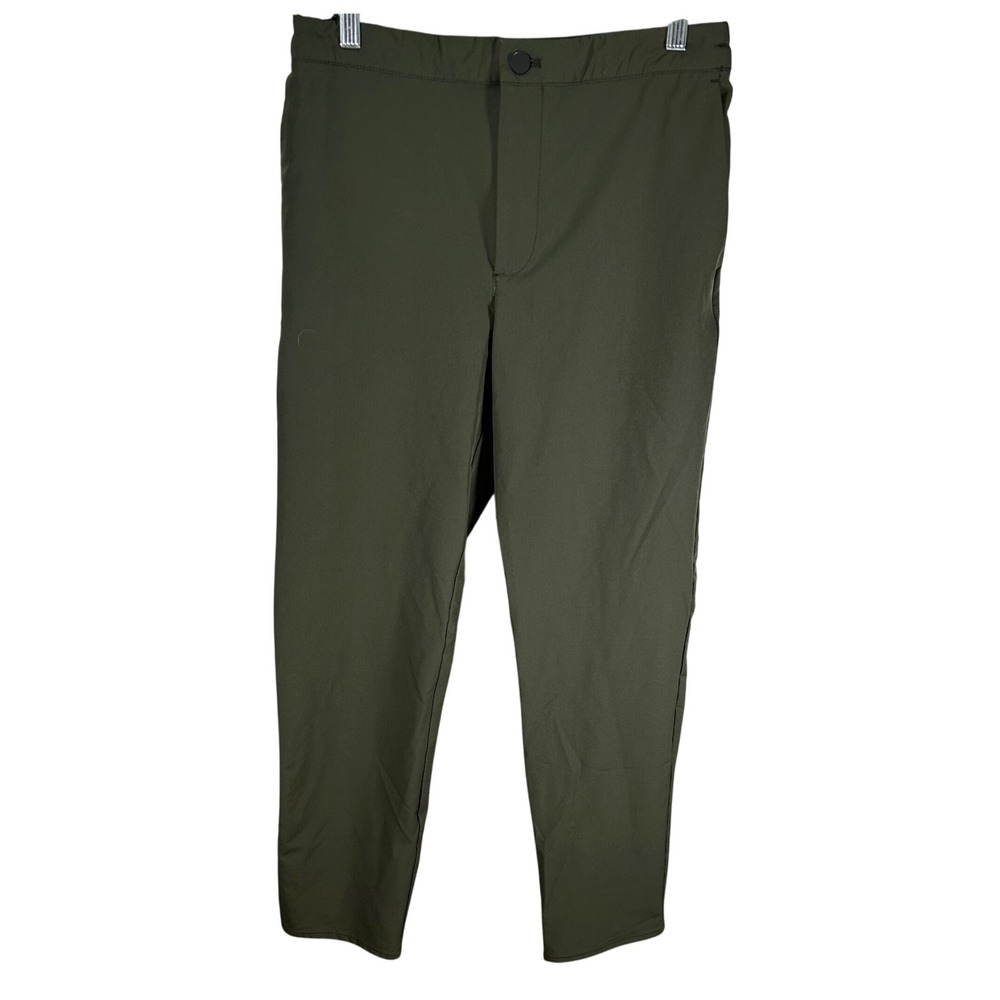 Banana Republic Mens 31x32 Slim Tapered Fit Olive Green Stretch Tech Pants